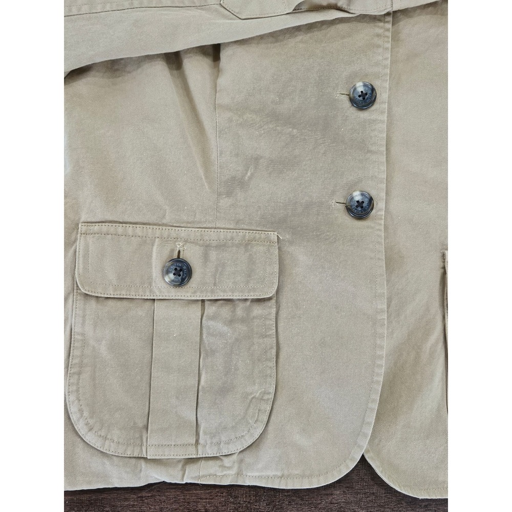 VTG Lauren Ralph Lauren Tan Field Jacket Quilted Shooting Patch Safari Utility - Picture 3 of 16